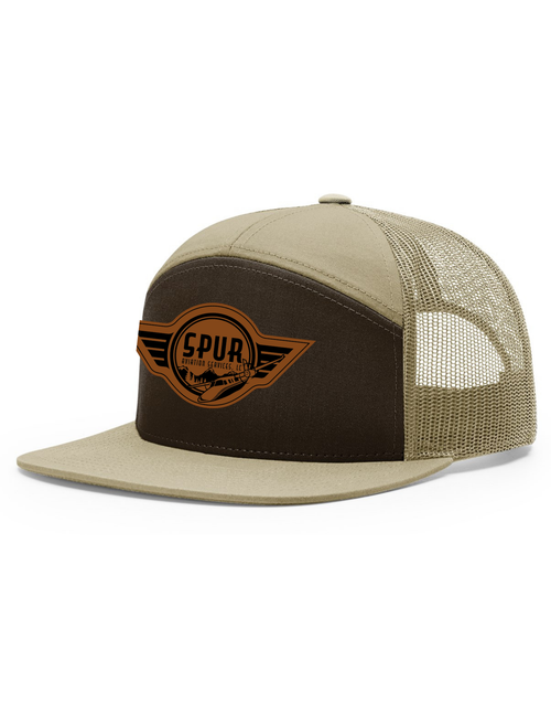 168 RICHARDSON 7 Panel Trucker Hat - BROWN / KHAKI