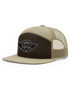 168 RICHARDSON 7 Panel Trucker Hat - BROWN / KHAKI