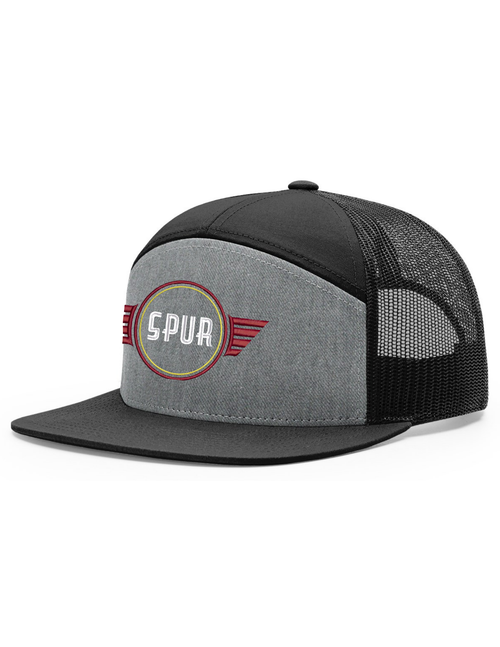 168 RICHARDSON 7 Panel Trucker Hat - HEATHER GREY / BLACK