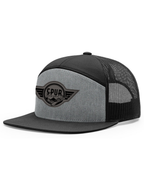 168 RICHARDSON 7 Panel Trucker Hat - HEATHER GREY / BLACK