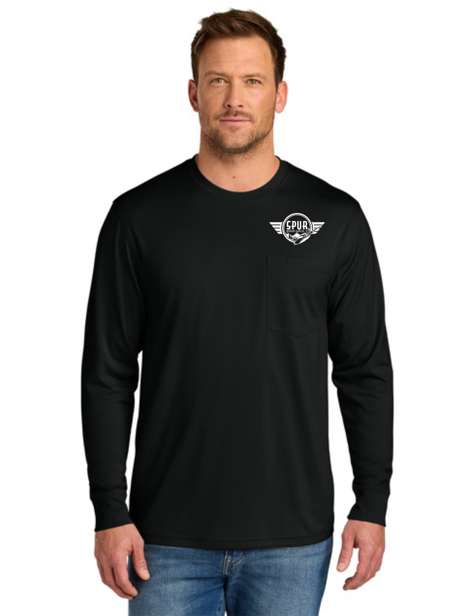 CornerStone® Workwear Pro Long Sleeve Pocket Tee - BLACK
