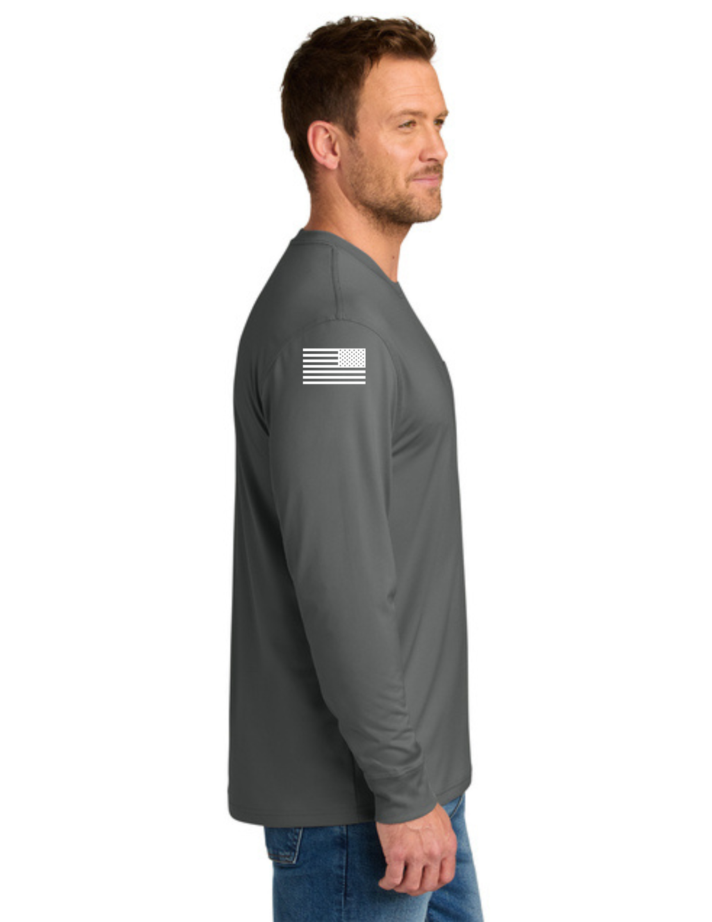 CornerStone® Workwear Pro Long Sleeve Pocket Tee - METAL GREY