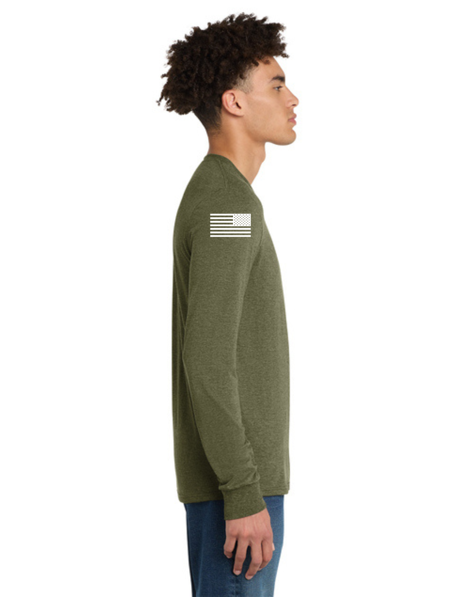 District® Perfect Tri® Long Sleeve Tee - MILITARY GREEN FROST