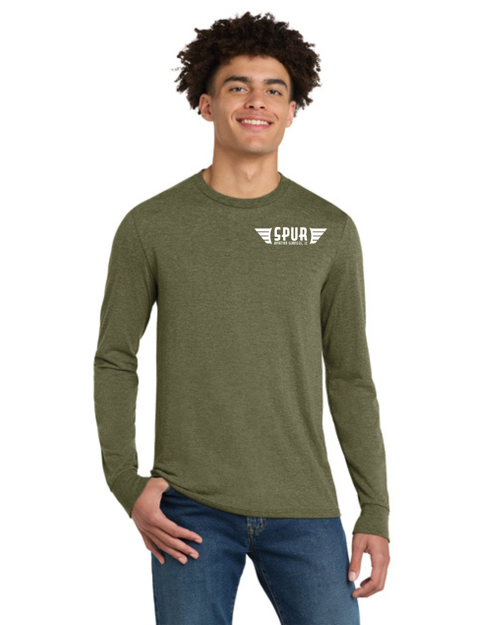 District® Perfect Tri® Long Sleeve Tee - MILITARY GREEN FROST