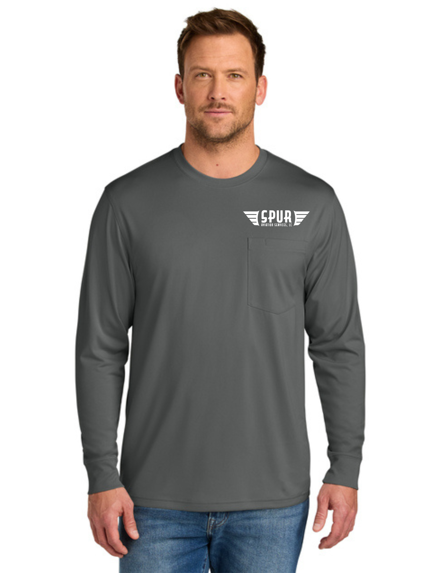 CornerStone® Workwear Pro Long Sleeve Pocket Tee - METAL GREY