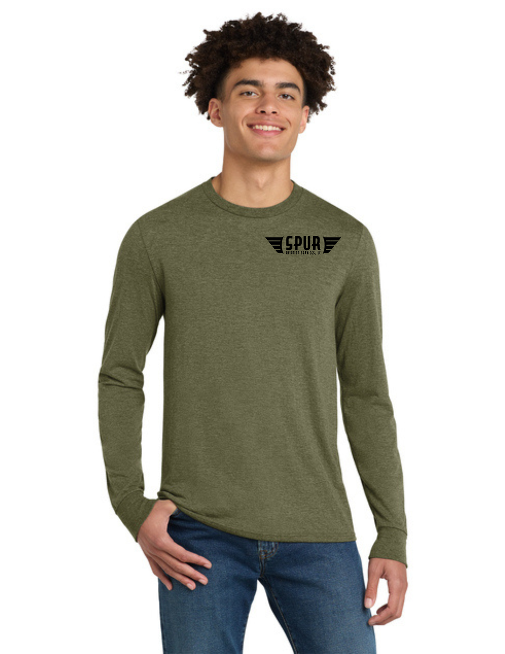 District® Perfect Tri® Long Sleeve Tee - MILITARY GREEN FROST