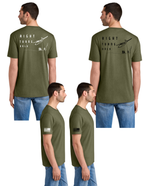 District® Perfect Tri® Tee w/ "RIGHT TURNS ONLY" Back Logo - MILITARY GREEN FROST
