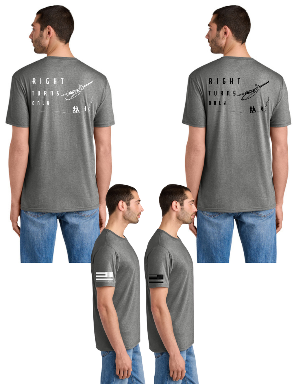 District® Perfect Tri® Tee w/ "RIGHT TURNS ONLY" Back Logo - GREY FROST