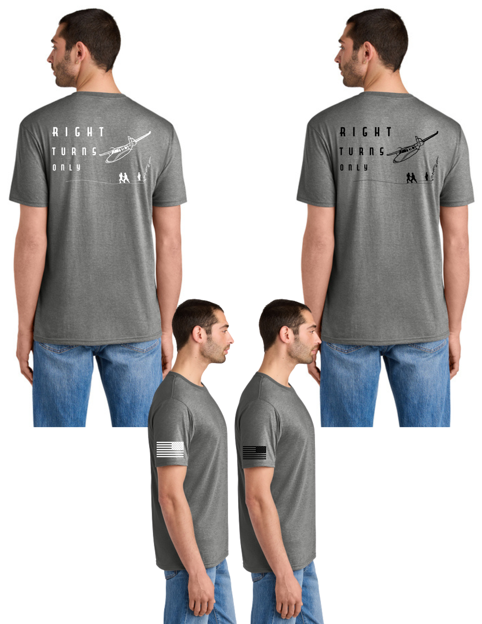 District® Perfect Tri® Tee w/ "RIGHT TURNS ONLY" Back Logo - GREY FROST