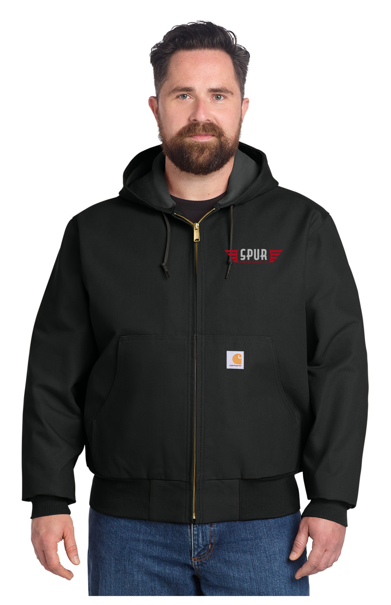 Carhartt® **TALL**Thermal-Lined Duck Active Jac w/ Embroidery - BLACK