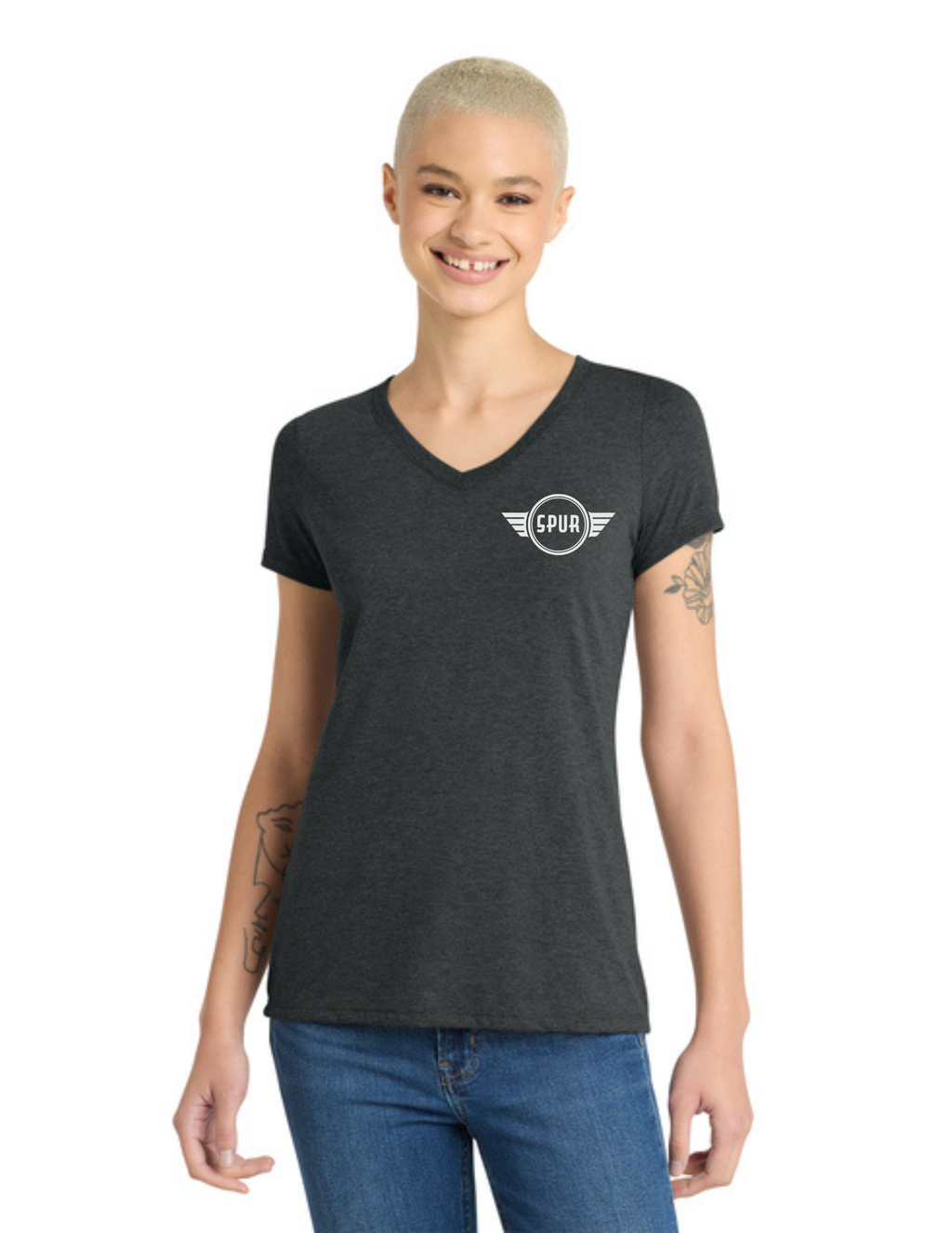 District® Women’s Perfect Tri® V-Neck Tee - BLACK FROST