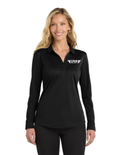 Port Authority® Women's Silk Touch™ Performance Long Sleeve Polo w/ Embroidery - BLACK