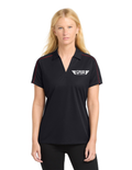 Sport-Tek® Women's Micropique Sport-Wick® Piped Polo w/ Embroidery - BLACK/TRUE RED