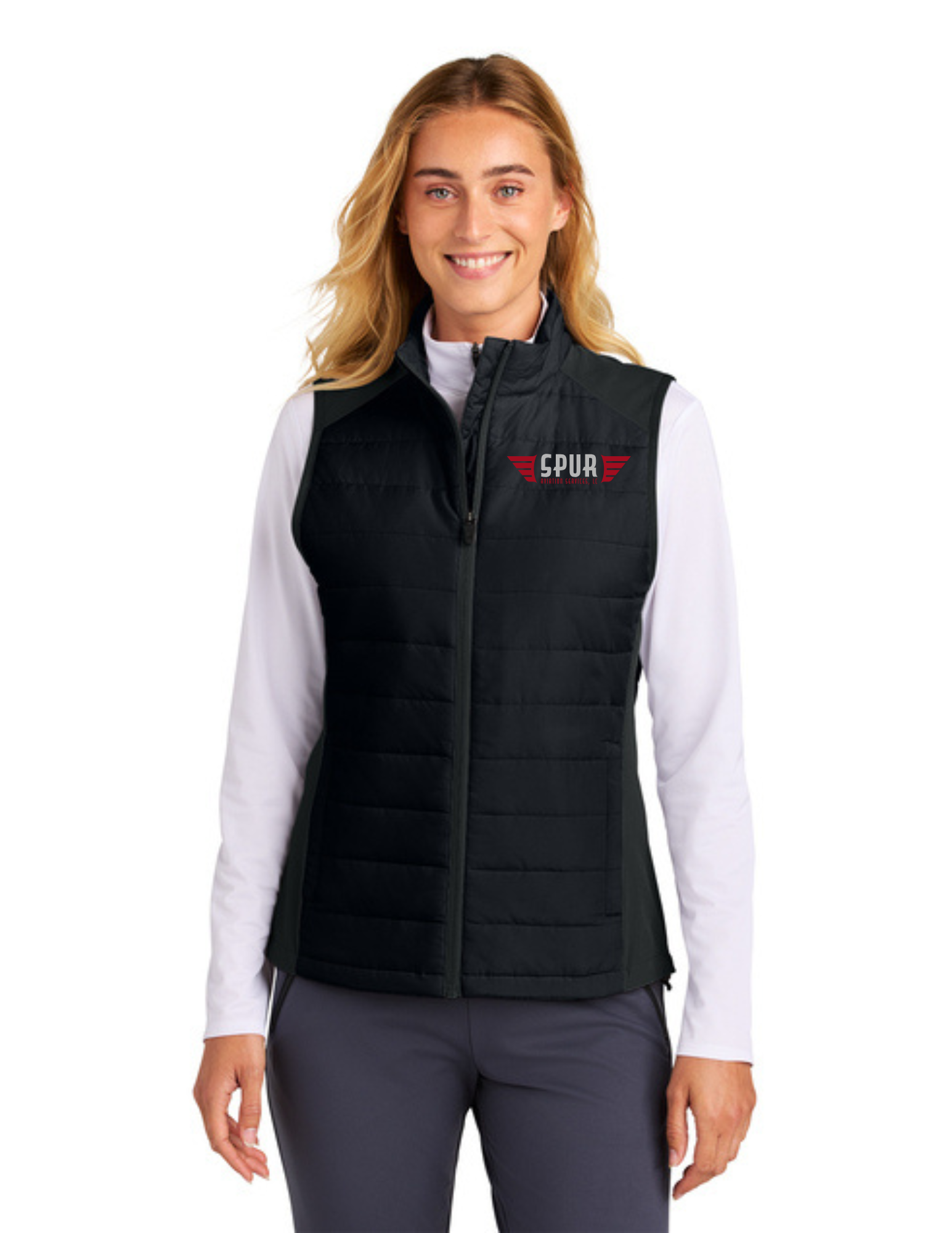 Sport-Tek® Women’s Teknical Hybrid Vest w/ Embroidery - BLACK