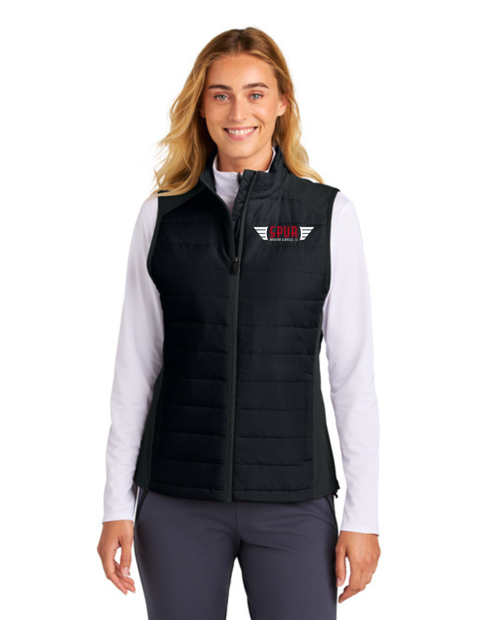 Sport-Tek® Women’s Teknical Hybrid Vest w/ Embroidery - BLACK