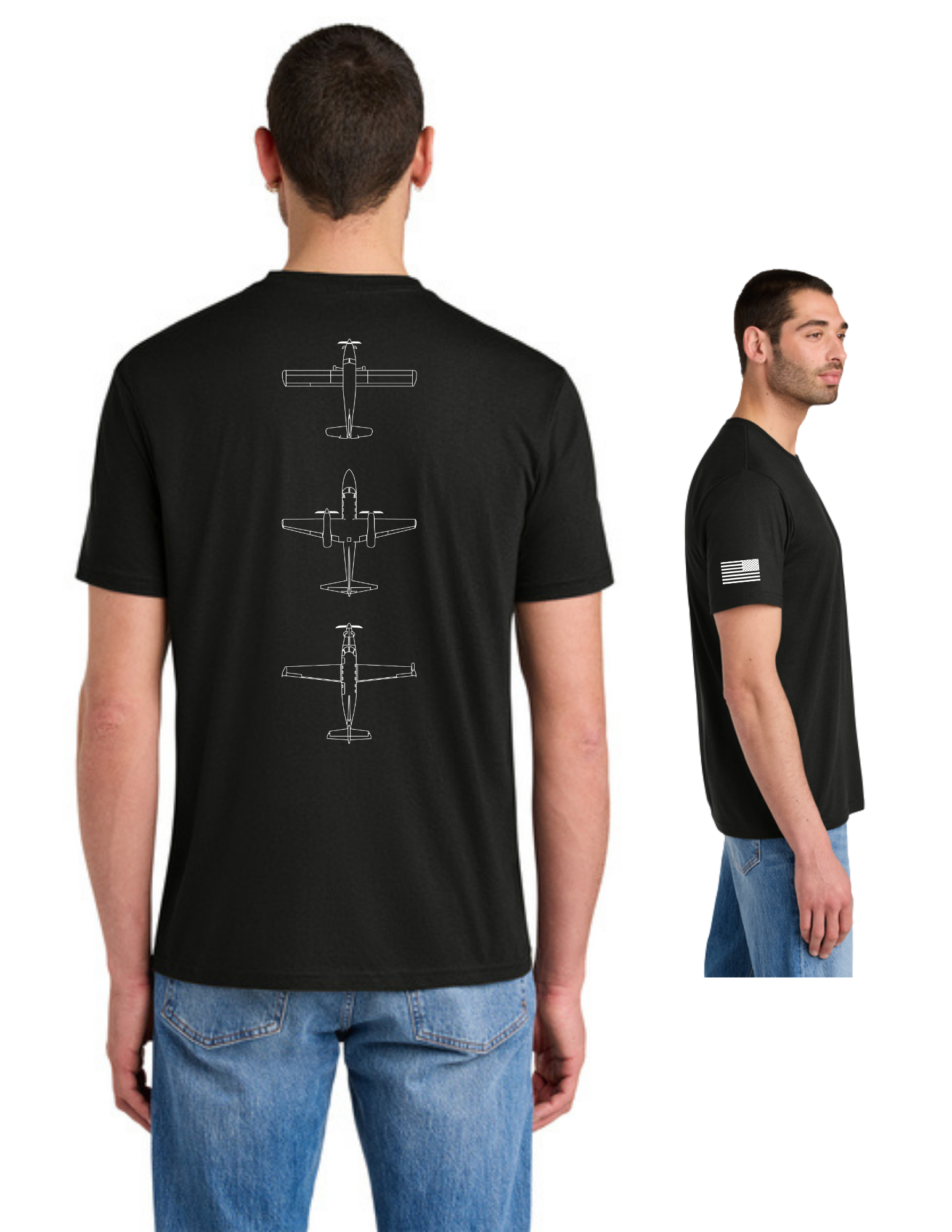 District® Perfect Tri® Tee w/ "3 PLANES" Back Logo - BLACK