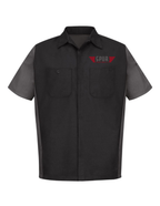 Red Kap® Short Sleeve Ripstop Crew Shirt w/ Embroidery - BLACK/ CHARCOAL