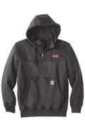 Carhartt® Rain Defender® Paxton Heavyweight Hooded Zip Mock Sweatshirt w/ Embroidery - CARBON HEATHER