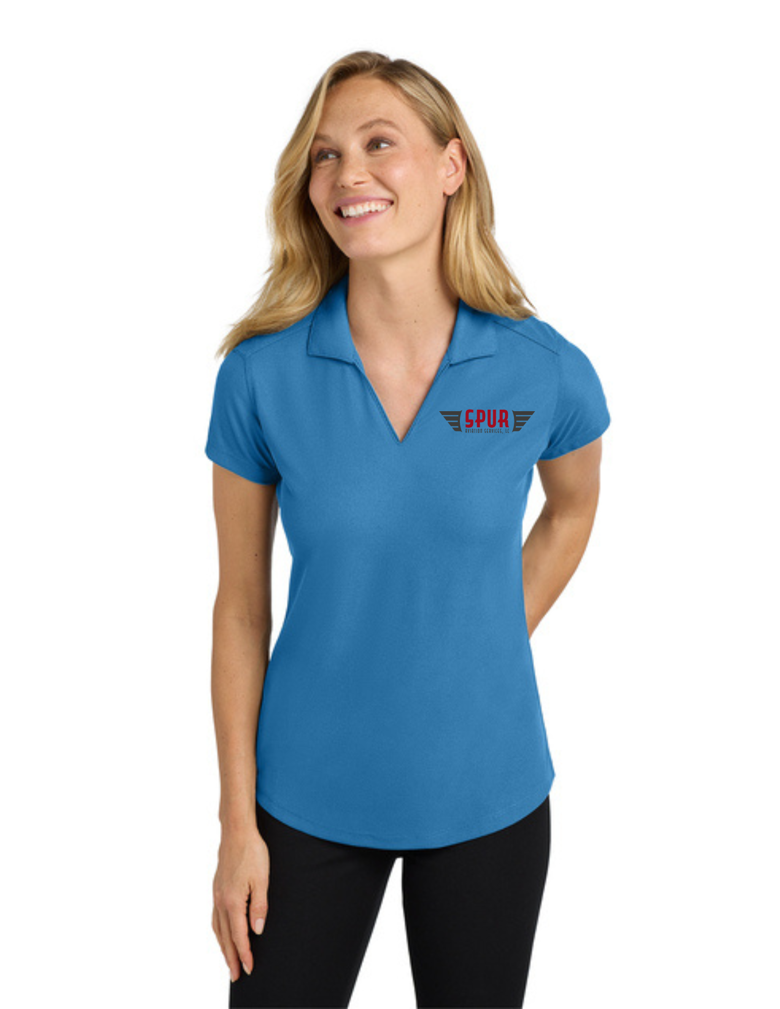 Port Authority® Women's Dry Zone® Grid Polo w/ Embroidery - CELADON BLUE