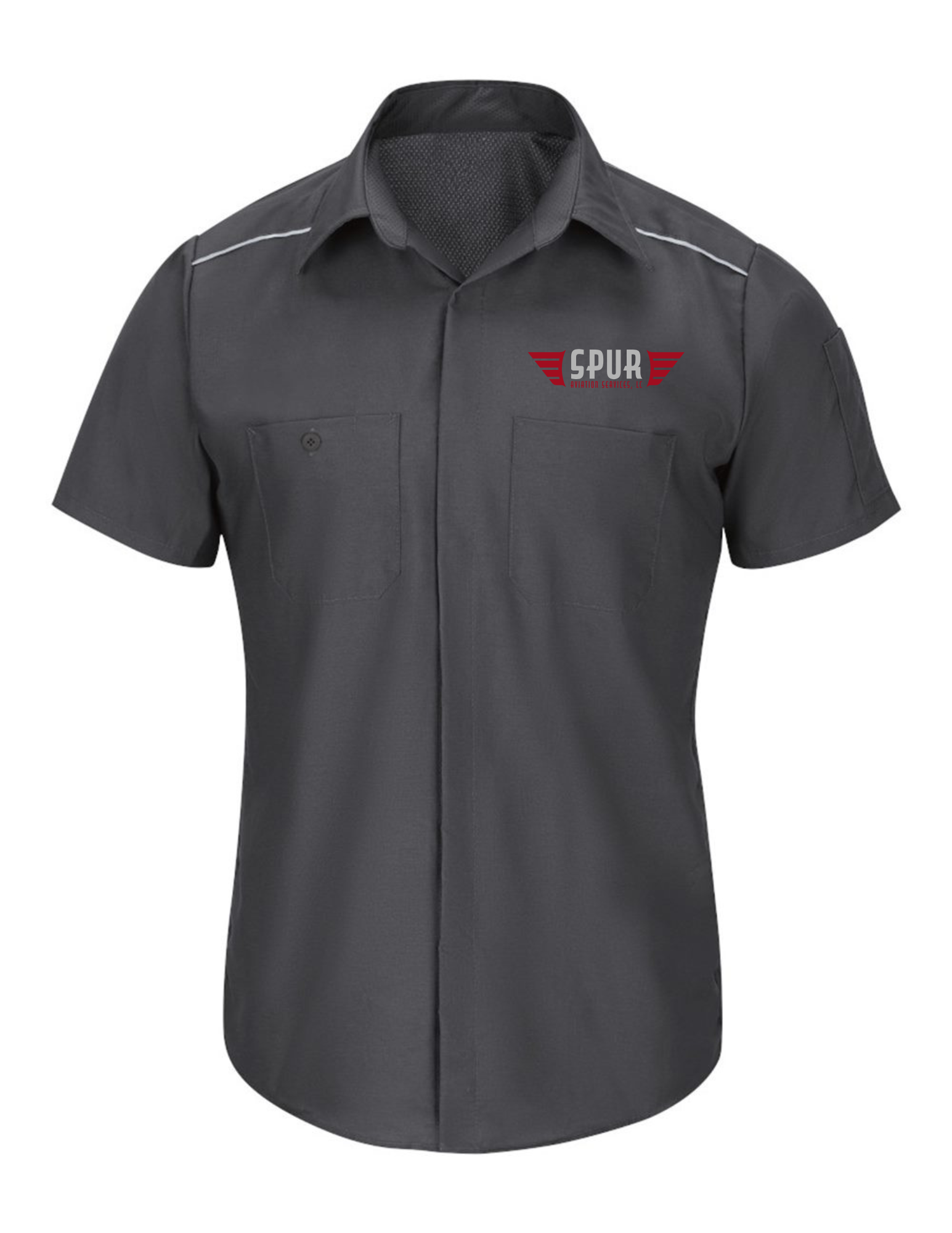 Men's Short Sleeve Pro Airflow Work Shirt w/ Embroidery - CHARCOAL