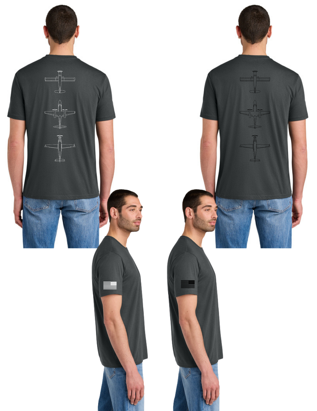 District® Perfect Tri® Tee w/ "3 PLANES" Back Logo - CHARCOAL