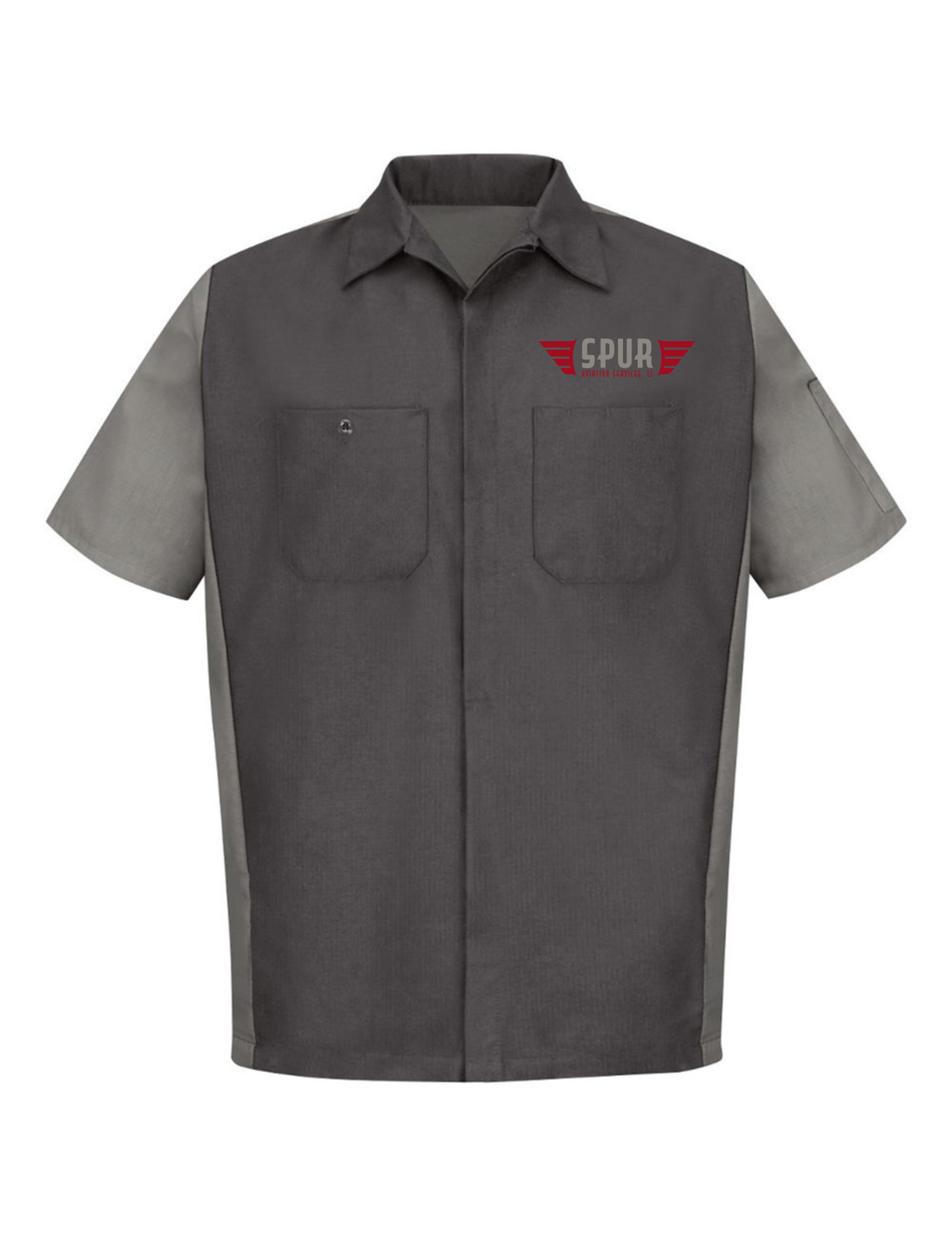 Red Kap® Short Sleeve Ripstop Crew Shirt w/ Embroidery - CHARCOAL/ GREY