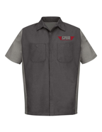 Red Kap® Short Sleeve Ripstop Crew Shirt w/ Embroidery - CHARCOAL/ GREY