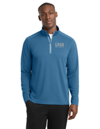 Sport-Tek® Sport-Wick® Textured 1/4-Zip Pullover w/ Embroidery - DAWN BLUE