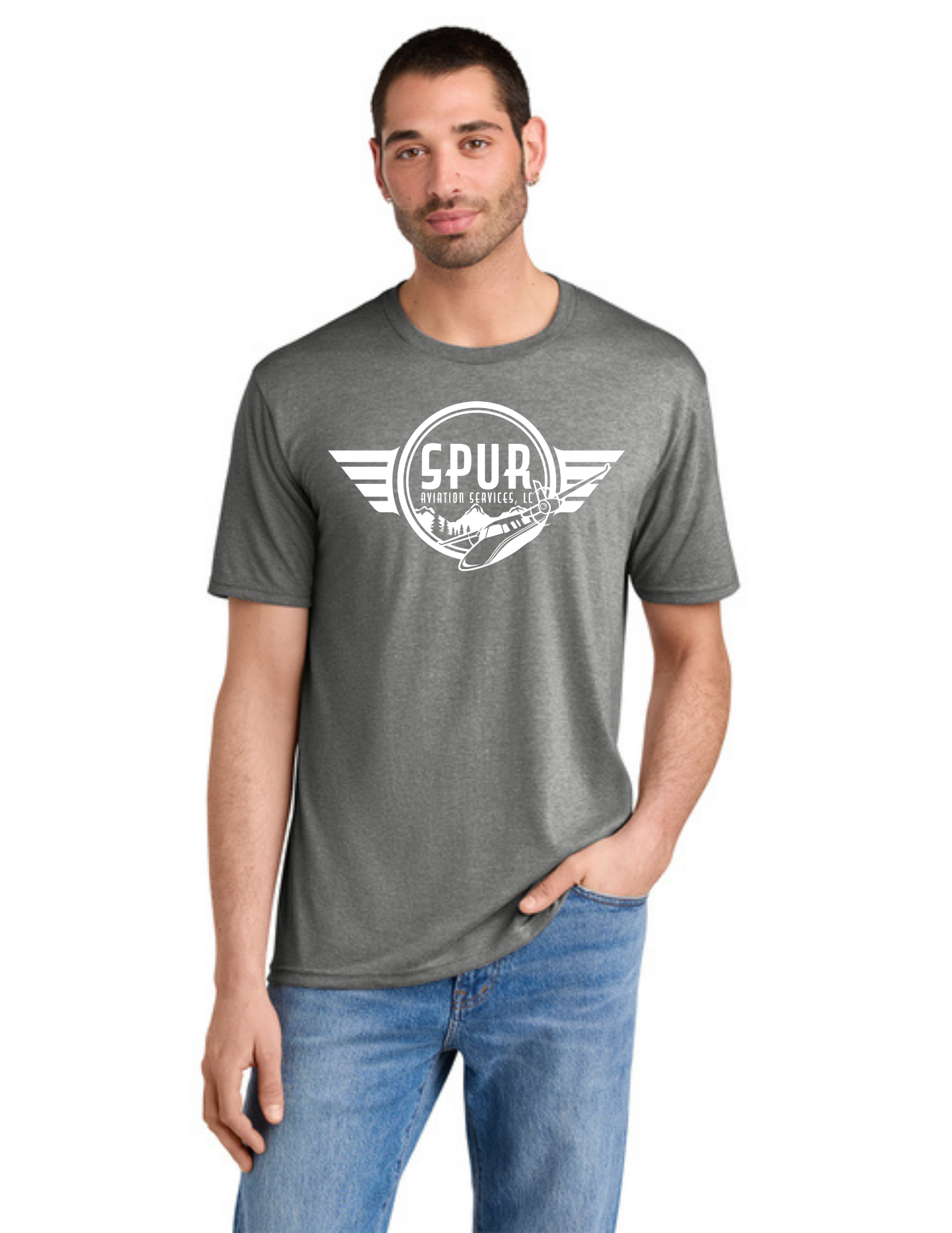 District® Perfect Tri® Tee w/ "3 PLANES" Back Logo - GREY FROST