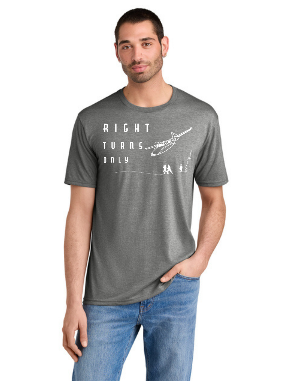 District® Perfect Tri® Tee w/ "3 PLANES" Back Logo - GREY FROST