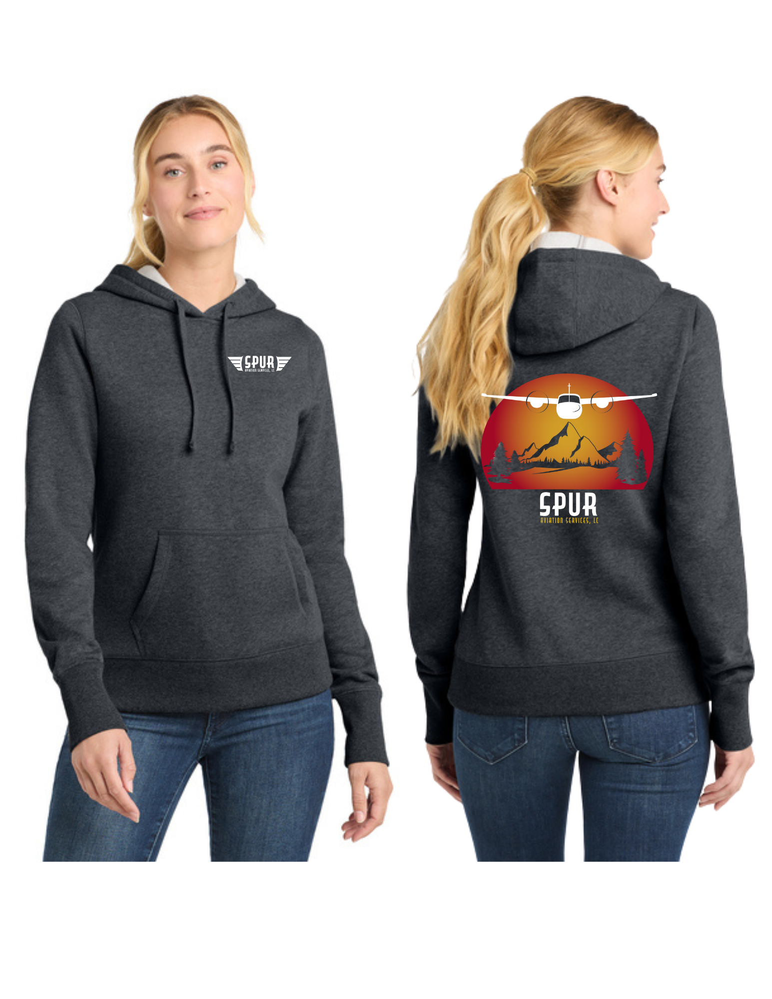 Sport-Tek® Women's Pullover Hooded Sweatshirt - GRAPHITE HEATHER