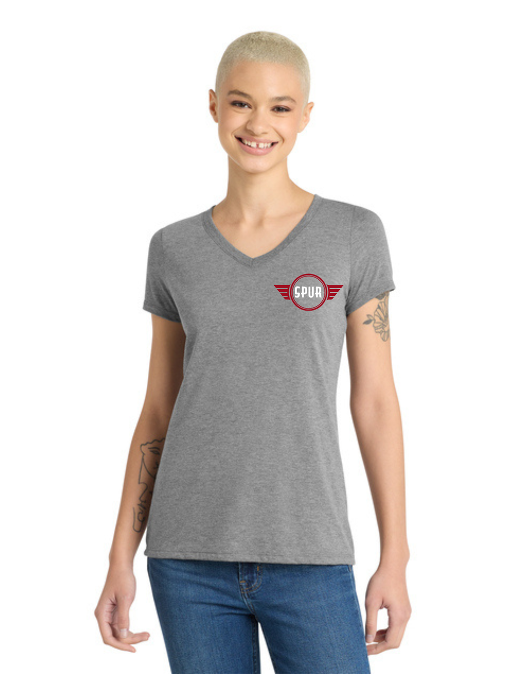 District® Women’s Perfect Tri® V-Neck Tee - GREY FROST