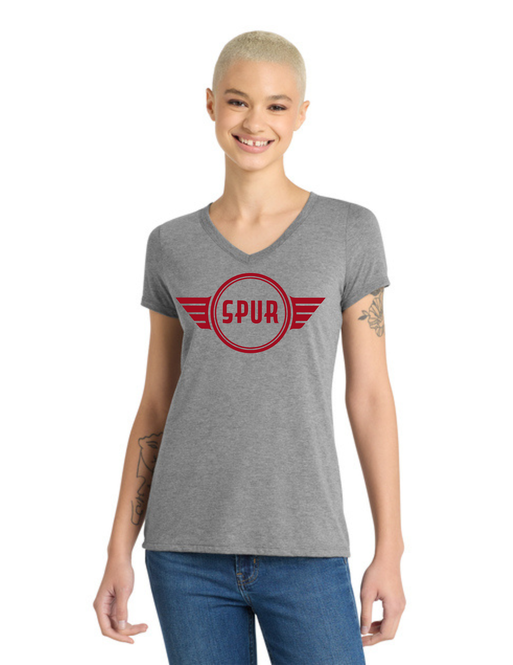 District® Women’s Perfect Tri® V-Neck Tee - GREY FROST