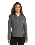 Port Authority® Women's Grid Fleece Jacket w/ Embroidery - GREY SMOKE HEATHER