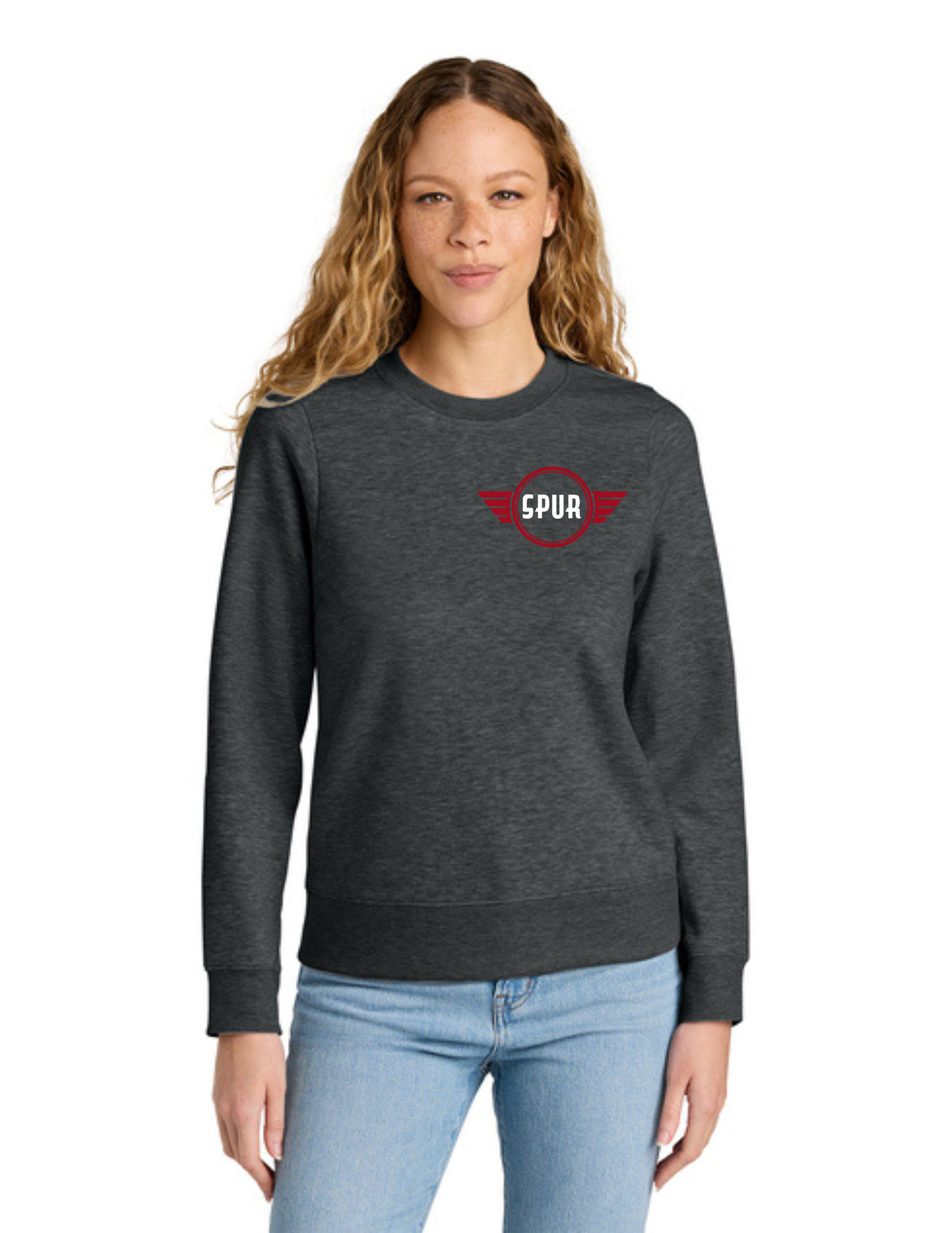 District® Women’s V.I.T.™ Fleece Crew - HEATHERED CHARCOAL