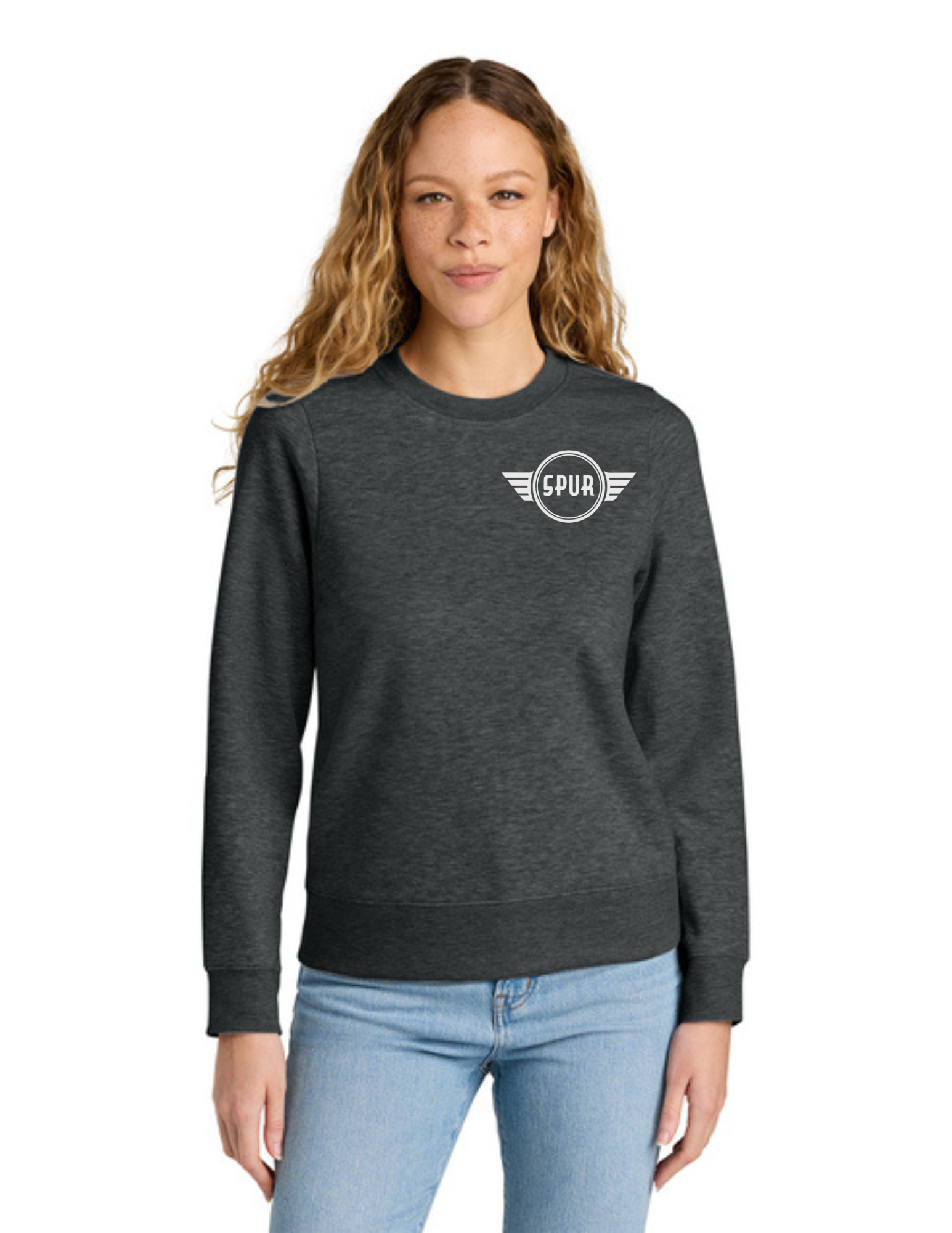 District® Women’s V.I.T.™ Fleece Crew - HEATHERED CHARCOAL