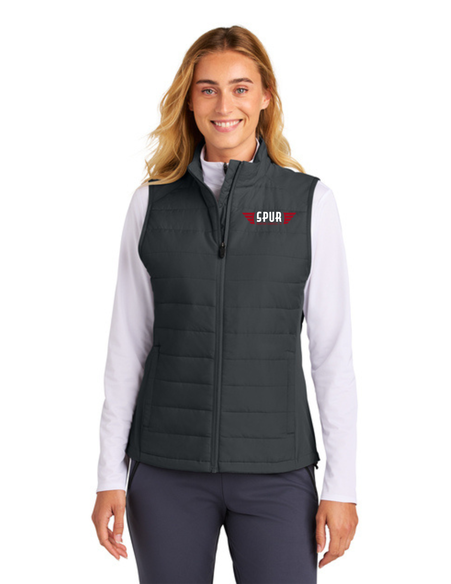 Sport-Tek® Women’s Teknical Hybrid Vest w/ Embroidery - IRON GREY
