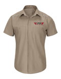 Men's Short Sleeve Pro Airflow Work Shirt w/ Embroidery - KHAKI