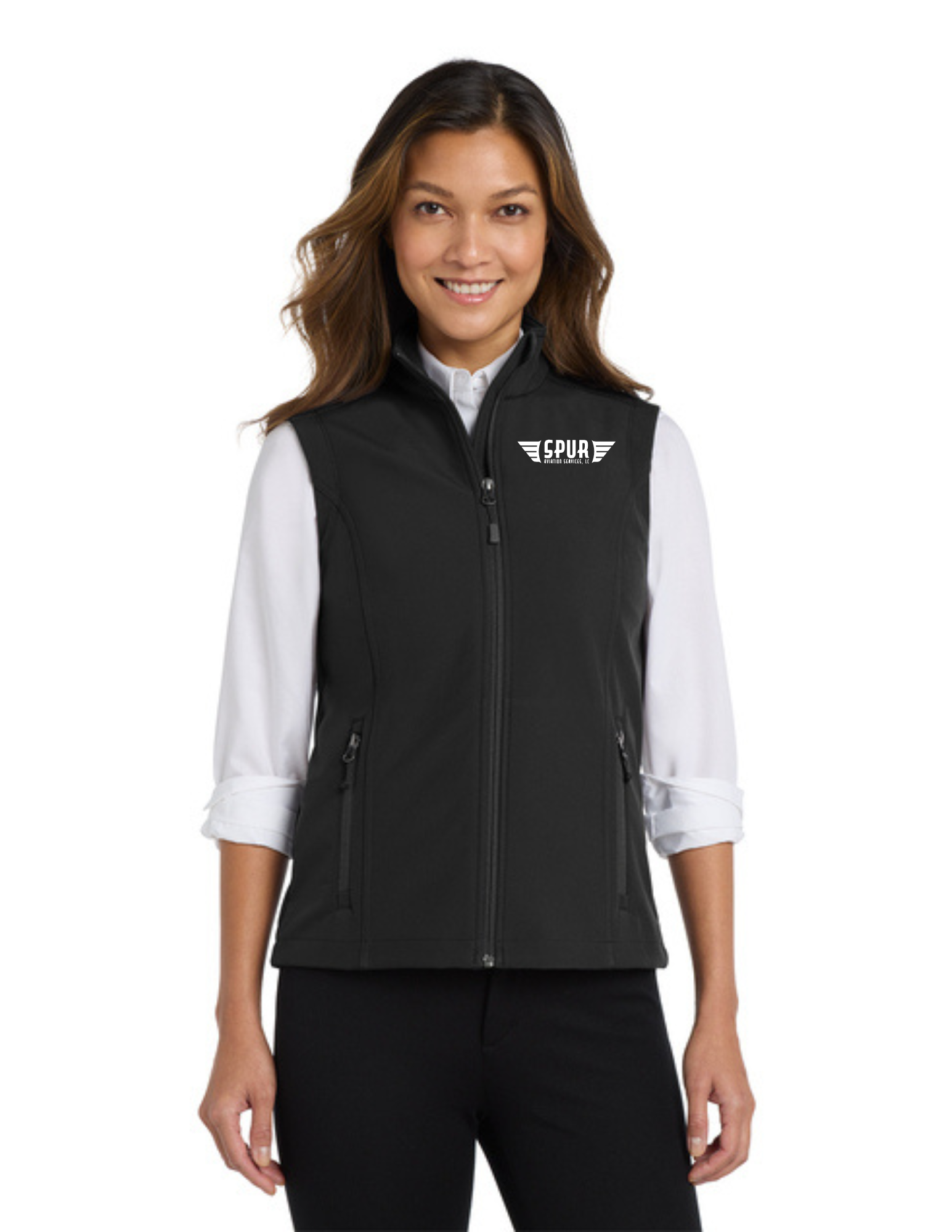 Port Authority® Women's Core Soft Shell Vest w/ Embroidery - BLACK
