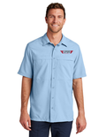 Port Authority® Short Sleeve UV Daybreak Shirt w/ Embroidery - LIGHT BLUE