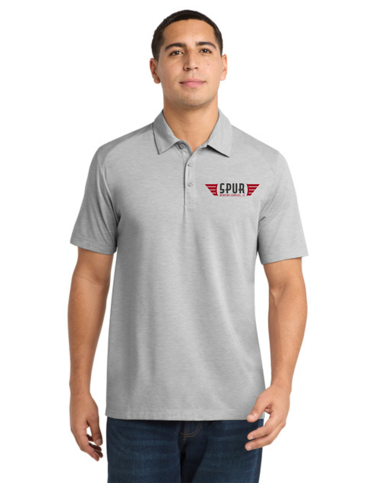 Sport-Tek ® PosiCharge ® Tri-Blend Wicking Polo w/ Embroidery - LIGHT HEATHER GREY