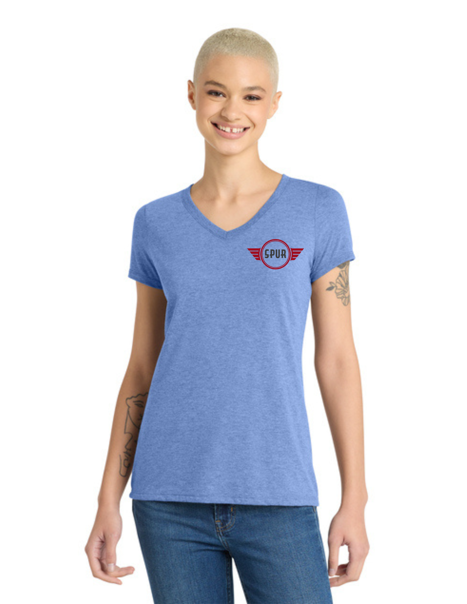 District® Women’s Perfect Tri® V-Neck Tee - MARITIME FROST