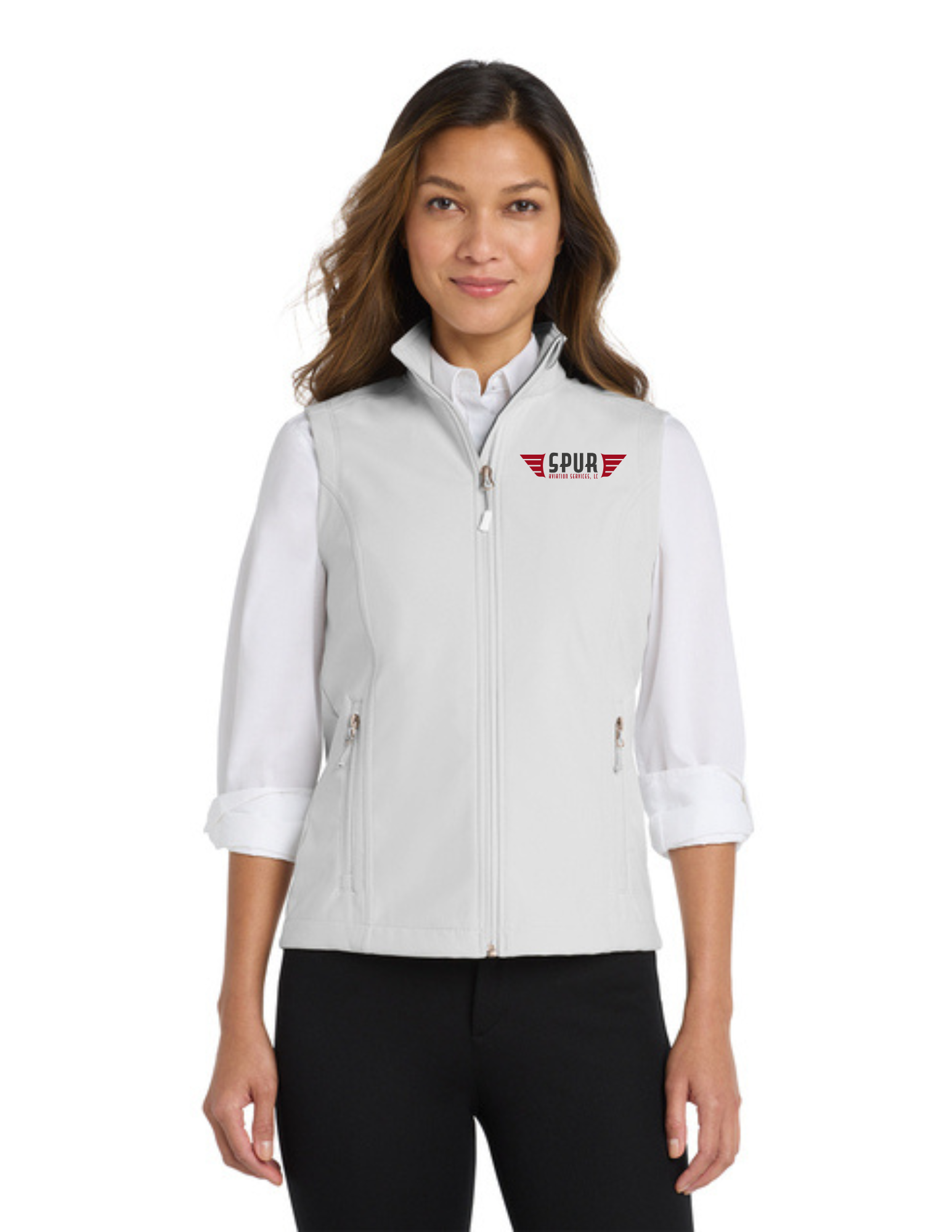 Port Authority® Women's Core Soft Shell Vest w/ Embroidery - MARSHMALLOW