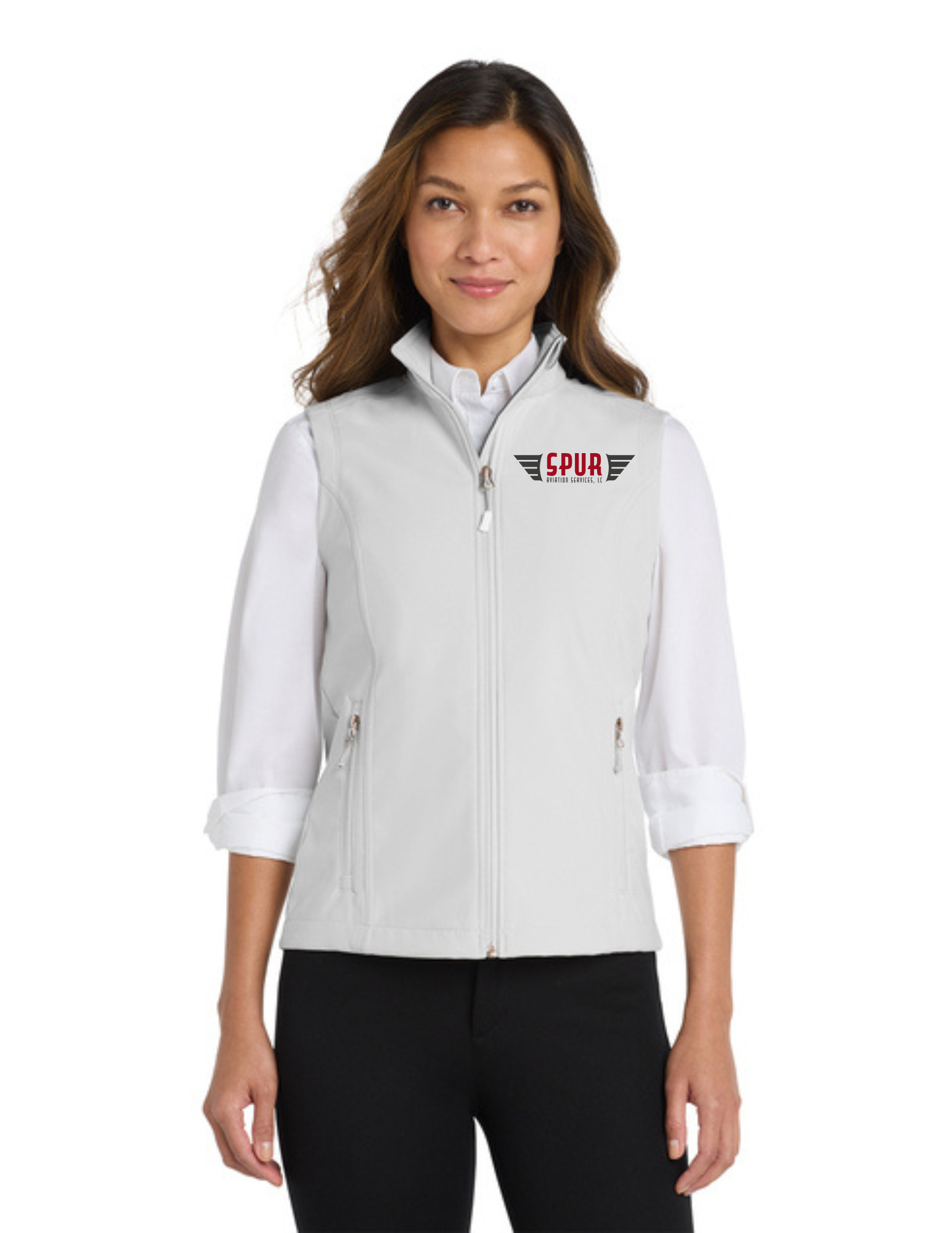 Port Authority® Women's Core Soft Shell Vest w/ Embroidery - MARSHMALLOW