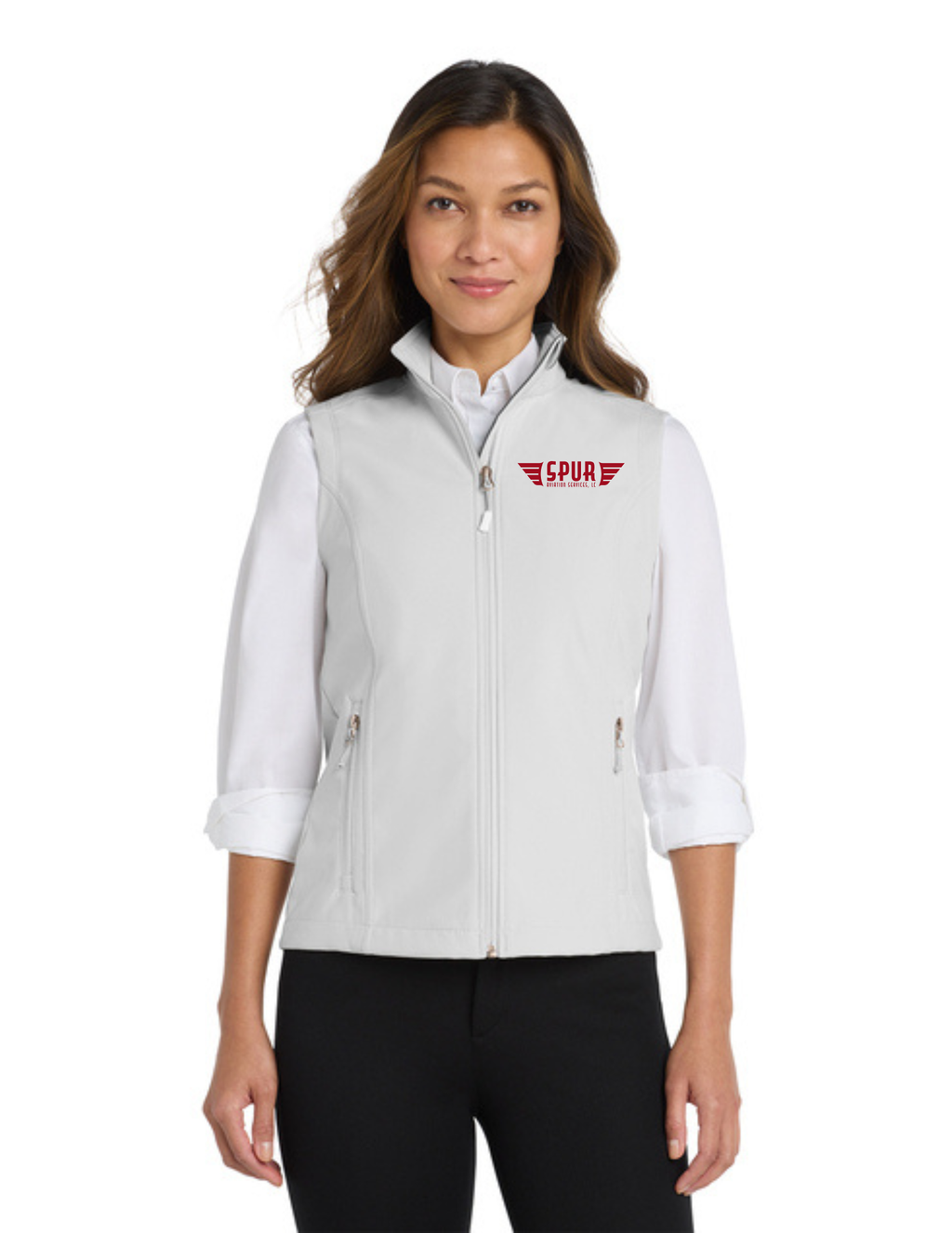 Port Authority® Women's Core Soft Shell Vest w/ Embroidery - MARSHMALLOW