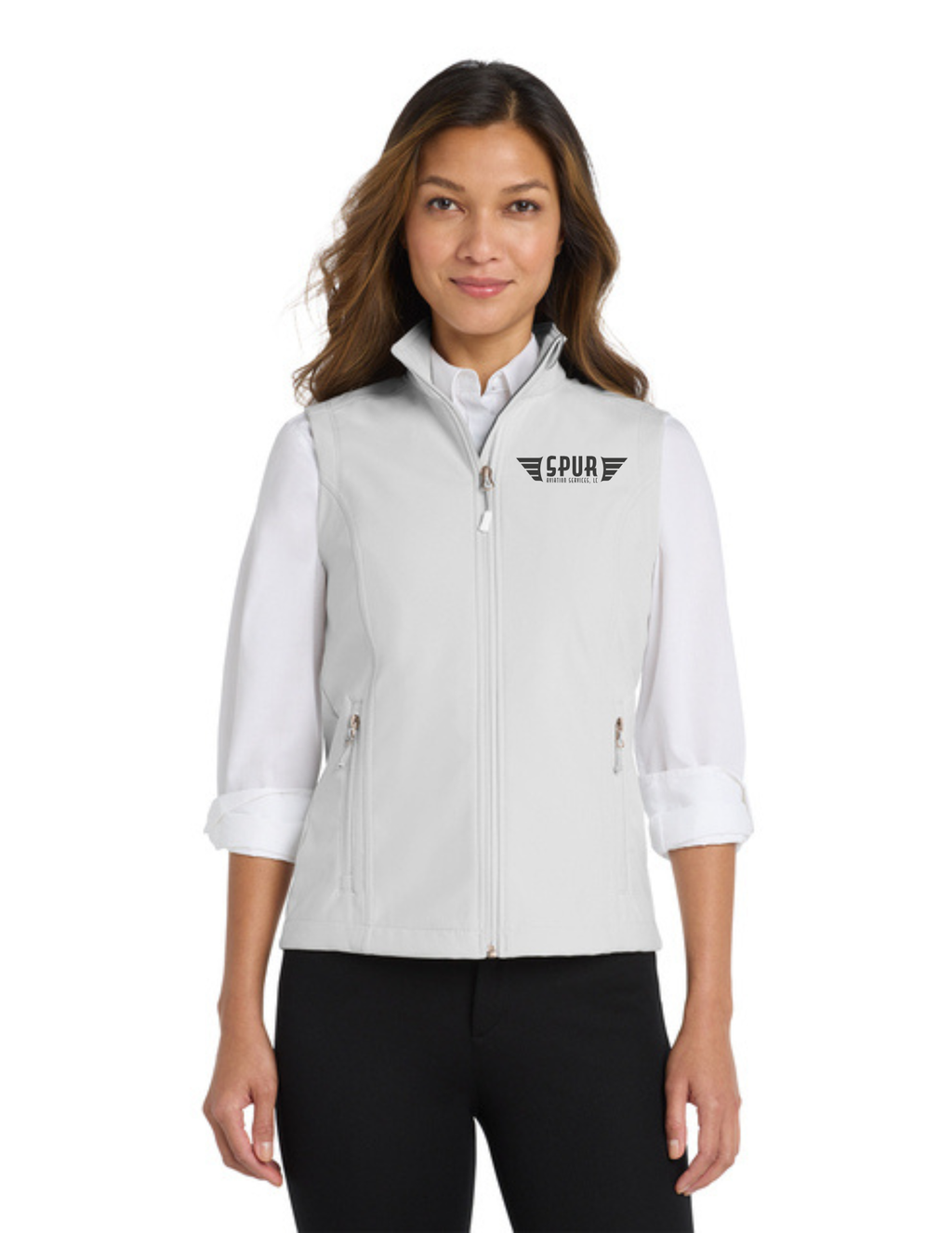 Port Authority® Women's Core Soft Shell Vest w/ Embroidery - MARSHMALLOW