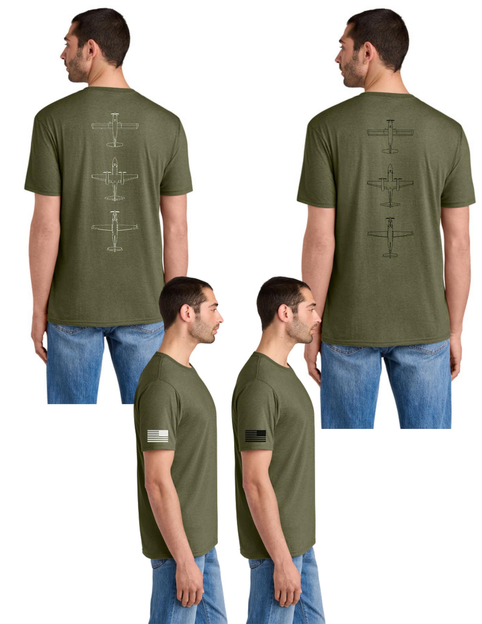 District® Perfect Tri® Tee w/ "3 PLANES" Back Logo - MILITARY GREEN FROST