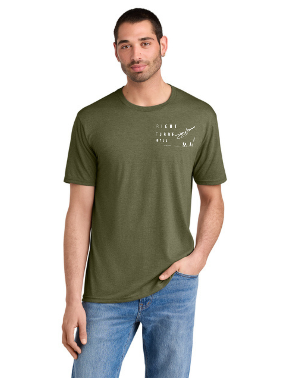 District® Perfect Tri® Tee w/ "3 PLANES" Back Logo - MILITARY GREEN FROST