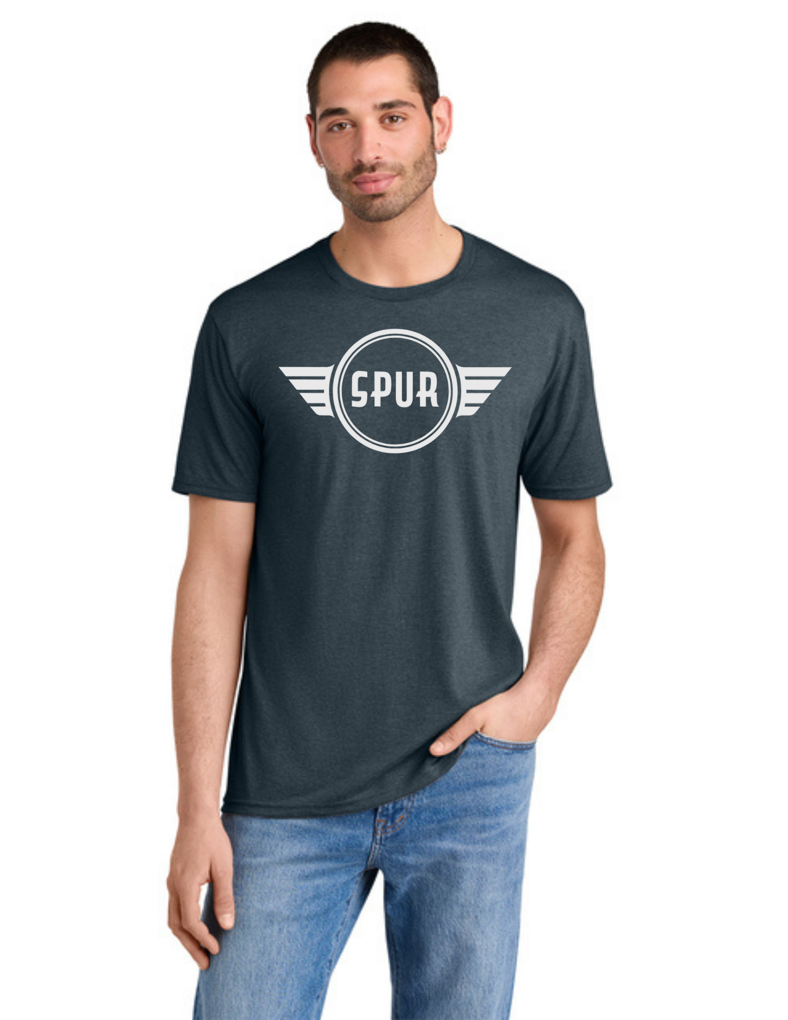 District® Perfect Tri® Tee w/ "RIGHT TURNS ONLY" Back Logo - NAVY FROST
