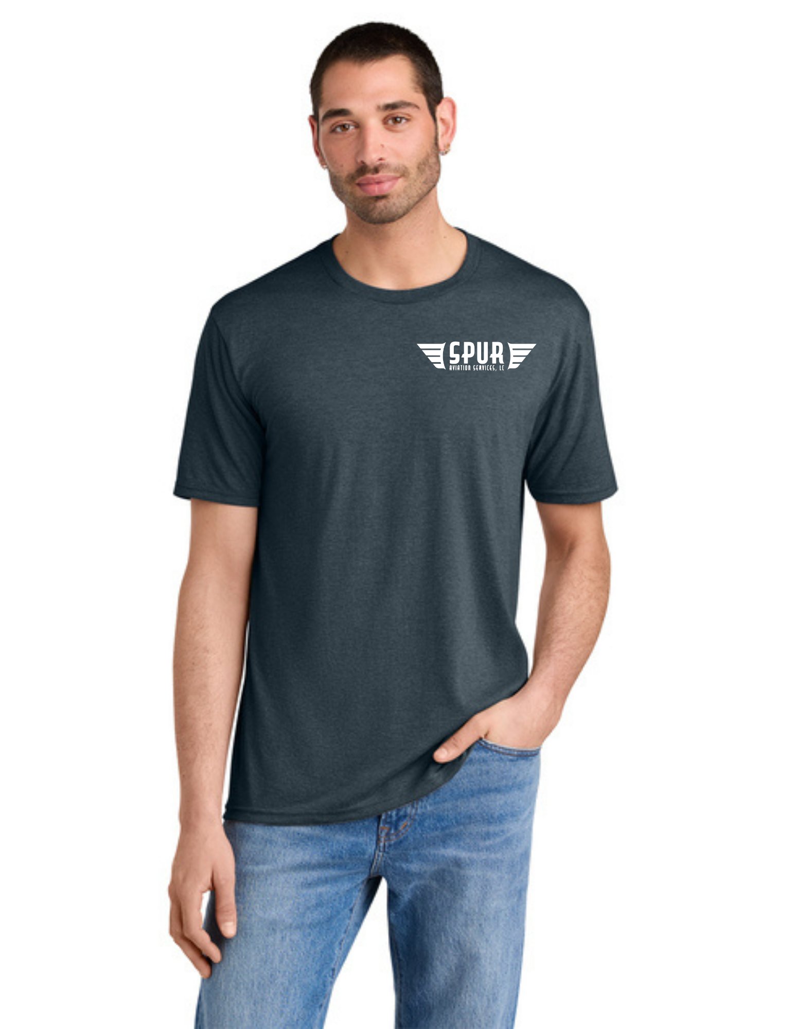 District® Perfect Tri® Tee w/ "RIGHT TURNS ONLY" Back Logo - NAVY FROST